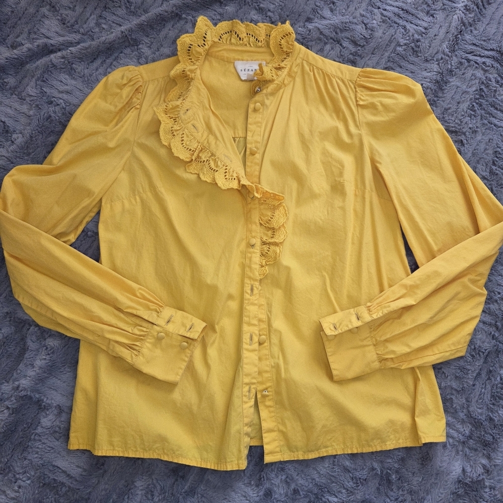 Sezane Chlo Shirt Yellow 32 - Picture 3 of 9